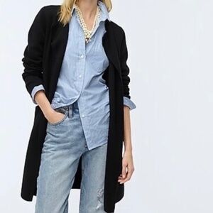 J. Crew Juliette Collarless Sweater-Blazer, Black, S, Fall, Winter, Midlength